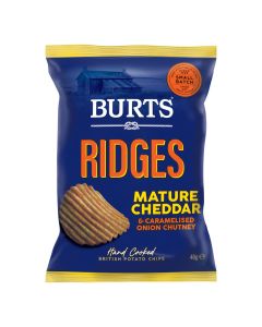 BURTS RIDGES CHEDDAR & ONION CHUTNEY 20 X 40G