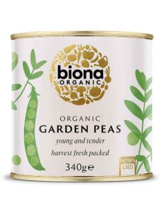 BIONA GARDEN PEAS ORGANIC 340G X 6