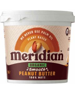 MERIDIAN ORGANIC SMOOTH PEANUT BUTTER NAS (TUB) 1KG X 1