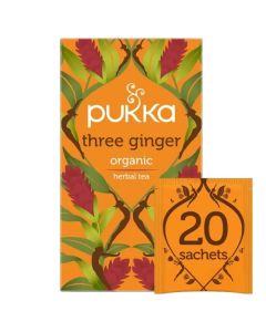 PUKKA THREE GINGER TEA BAGS 4 X 20