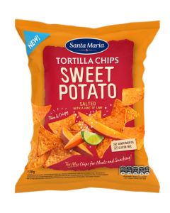 SANTA MARIA SWEET POTATO SALT & LIME TORTILLA CHIPS 10 X 130G