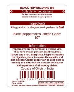 BLACK PEPPERCORNS 50G