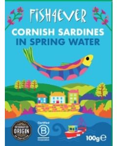 FISH4EVERWILD CORNISH SARDINES IN SPRING WATER 1 X 100G