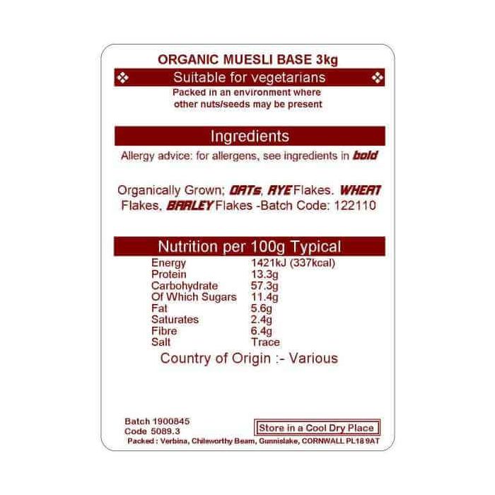 MUESLI BASE ORG  3KG