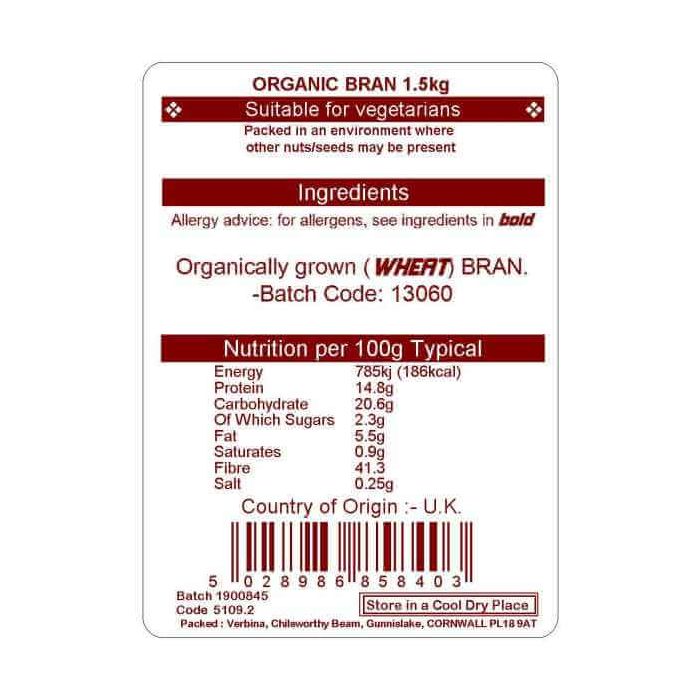 BRAN (WHEAT) ORGANIC 1.5KG