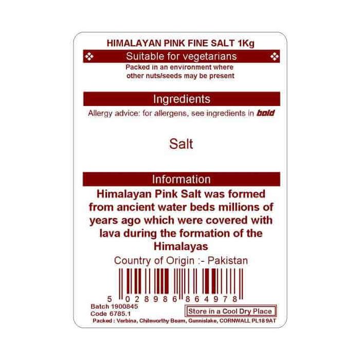 HIMALAYAN FINE PNK ROCK SALT 1 KG