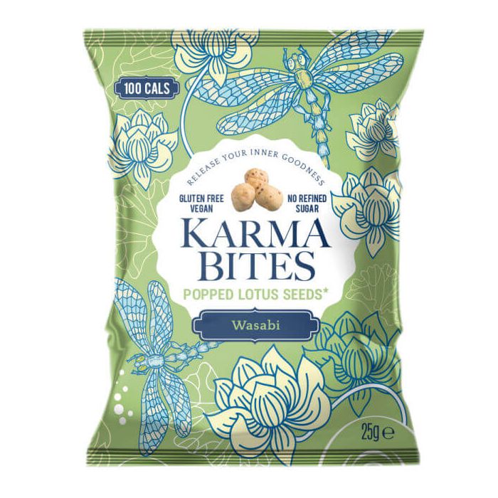 KARMA BITES POPPED LOTUS SEEDS WASABI 12 X 25G