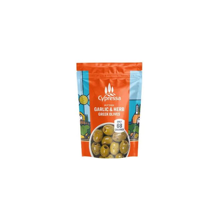 CYPRESSA GREEK OLIVES + HERBS & GARLIC 12 X 50G