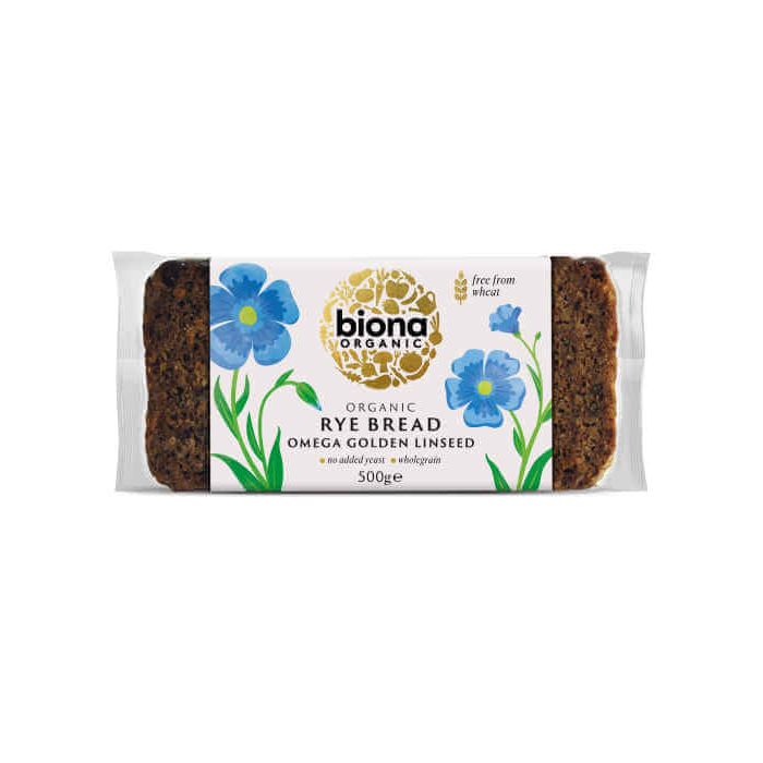 BIONA RYE-OMEGA 3 - GOLDEN LINSEED BREAD ORGANIC 500G X 6