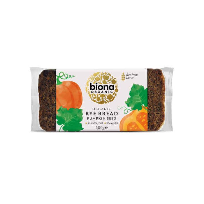 BIONA RYE & PUMPKIN SEED BREAD ORGANIC 500G X 7