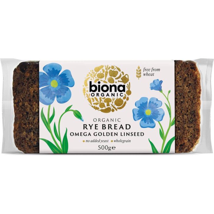 BIONA RYE-OMEGA 3 - GOLDEN LINSEED BREAD ORGANIC 500G X 7