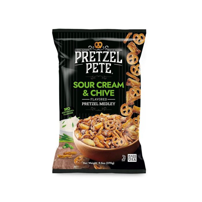 PRETZEL PETE SOUR CREAM & CHIVE PRETZEL MIX 8 X 160G