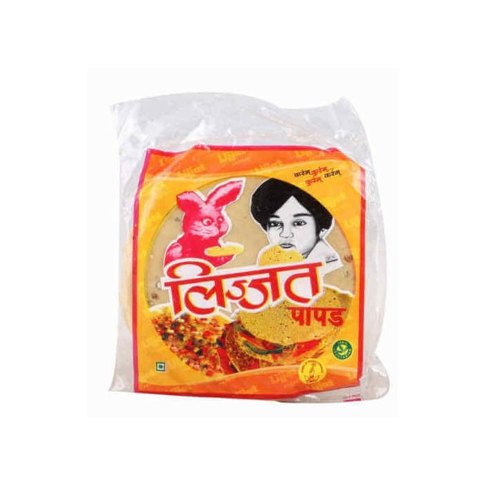 LIJJAT PAPAD PAPPADOM URID PLAIN 200G X 5