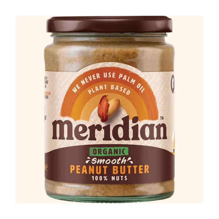 MERIDIAN ORGANIC SMOOTH PEANUT BUTTER NAS 470G X 6