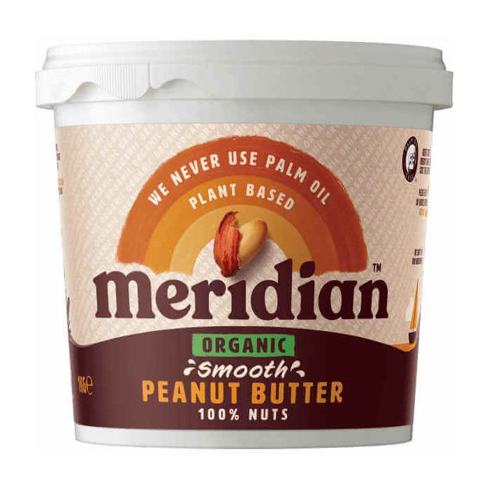 MERIDIAN ORGANIC SMOOTH PEANUT BUTTER NAS (TUB) 1KG X 1