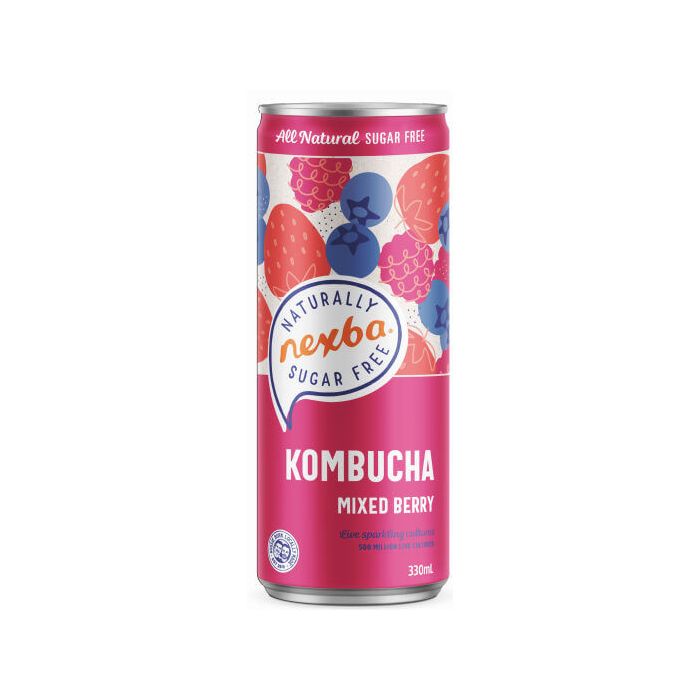 NEXBA KOMBUCHA MIXED BERRY CAN 12X330ML