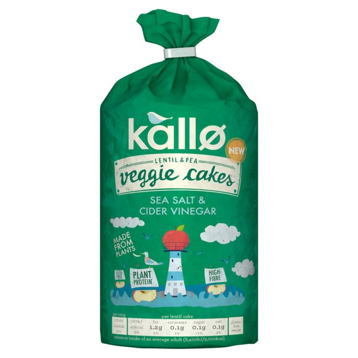 KALLO SALT AND VINEGAR VEGGIE CAKES 122G X 6