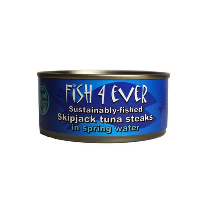 FISH 4 EVER SKIPJACK TUNA STEAKS IN SPRING WATER 160G X 1