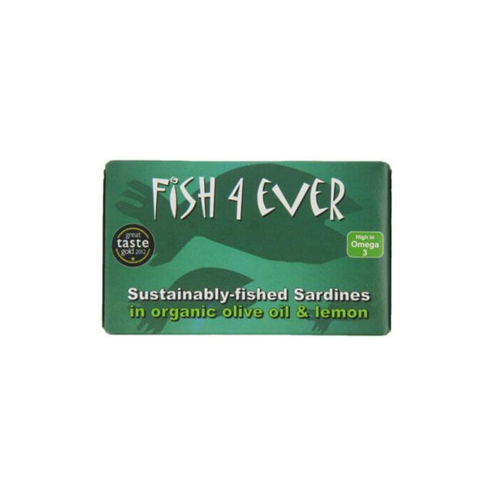 FISH4EVER SARDINES ORG O/OIL/LEMON 1 X 120G