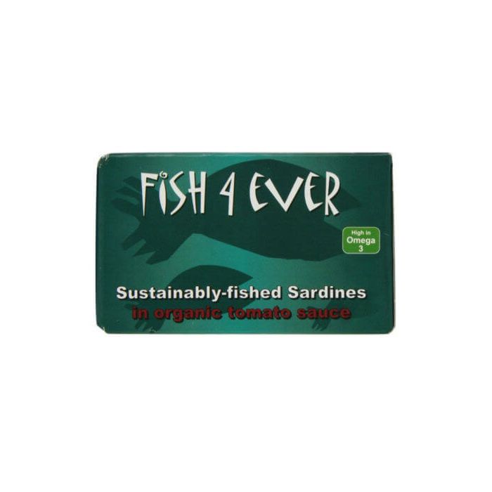 FISH4EVER WHOLE MSC SARDINES IN ORGANIC TOMATO SAUCE 10 X 120G